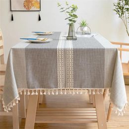 Table Cloth Wedding Dining Designs Solid Decorative Linen Tablecloth With Tassels Rectangular
