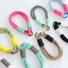 Korean Mobile Phone Cute Knot Portable Anti-loss Hand Bracelet Chain For iPhone 15 14 Pro Max Samsung Flip 4 Coloful Rope Chain 50pcs