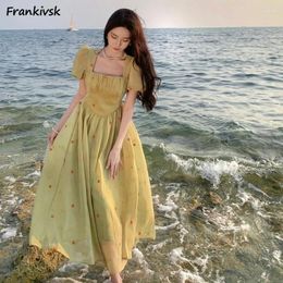 Party Dresses Shivering Women Slim Prairie Chic French Style Retro Summer Lounge Exquisite Stylish Fashion Youthful All-match Casual