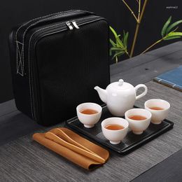 Teaware Sets Outdoor Home Portable Ceramic Travel Tea Set Dry Foam Collection White Porcelain Gift