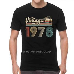 Men's T-Shirts Classic Vintage 1978 T Shirts Men Cotton T-shirt Birthday Gift T hip hop Tshirt Gift Strtwear Harajuku T240510