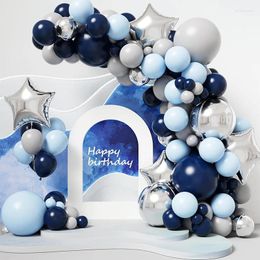 Party Decoration 158Pcs /Set Blue Silver Balloons Garland Kit Latex For Birthday Baby Shower Wedding Anniversary