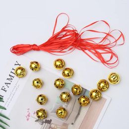 Party Supplies Five-Point Star Christmas Bells Jingle Bell Door Greeter With Ribbon Mini Shiny Rattle Tree Hanging Pendants