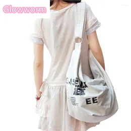 Shoulder Bags 2024 Korean Over Bag Women Female Irregular Crossbody Girls Canvas Handbag Ladies Messenger Large Casual