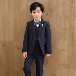 Suits Kids Jacket Vest Pants Photograph Dress Children Formal Wedding Suit Flower Boy Birthday Tuxedo Suit Children Graduation Costume