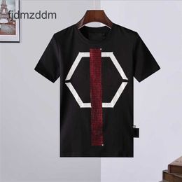 Designer Mens Pp Skull Diamond Short Sleeve T-shirt in Brown with Bear Graphic High Quality