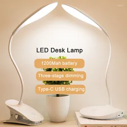 Table Lamps USB Lamp LED Study Light With Clip Makeup Desk 3W 1200mah Rechargable Battery For Bedroom Office