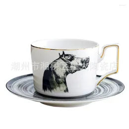 Mugs Luxury Horse Ceramics Coffee Cup Afternoon Tea Dishes Home El Bar Decor Horsehead Mug Drinkware