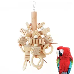 Other Bird Supplies Large Parrot Toy Tearing Natural Wooden Blocks Chewing Cage Bite Environmental Protection