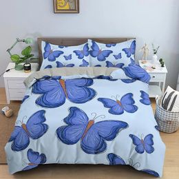 Bedding Sets Butterfly 2-3pcs Kid Bed Cover Set Cartoon Duvet Adult Child Sheets And Pillowcases Comforter Comfortable