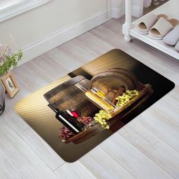 Carpets Wine Barrel Grape Entrance Doormat Non-slip Kitchen Mat Carpet Living Room Welcome Home Hallway Rugs Bathroom Bath Door Mats