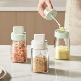 Storage Bottles Kitchen Salt Shaker Seasoning Bottle With Spoon Portable Barbecue Spice Jar Condiment Pepper Boxes Gadget Tools