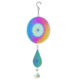 Decorative Figurines 40CM Revolve Energy Flower Of Life Water Droplets Rainbow Spinning Sequins Pendant Crystal Ball Sun Catcher Fairy