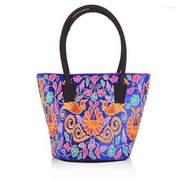 Storage Bags Retro Embroidery Handbags Portable All- Shoulder Vintage Tote Bag Aesthetic Large Shopper For Wife