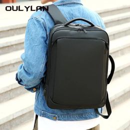 Backpack OULYLAN Fashion Computer Laptop Men's Business Casual Commuting Large Capacity Bag Multifunctional Travel