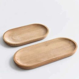 18Cm Tray Wood Mini Solid Oval Small Wooden Children's Whole Woods Fruit Dessert Dinner Plates Tableware 1113 En S en s