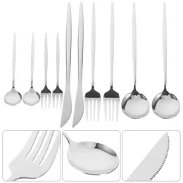 Dinnerware Sets Spoon Stainless Steel Tableware Golden Portuguese Western Steak Knife Spoons