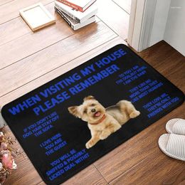 Carpets Cute Yorkie Dog Yorkshire Terrier Front Floor Door Entrance Mat Indoor Bathroom Kitchen Doormat Toilet Carpet Rug