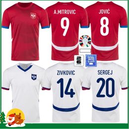 2024 SERBIA Soccer Jersey TADIC SERGEJ MITROVIC Srbija National Team Home Away Football Shirts Kit VLAHOVIC PAVLOVIC MILENKOVIC ZIVKOVIC