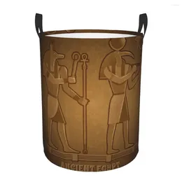 Laundry Bags Basket Ancient Egyptian Illustration Cloth Folding Dirty Clothes Toys Storage Bucket Household