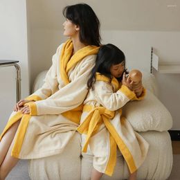 Towel Floral Bath Robe Ladies Kids Girl Cotton Fleece Kimono Home Clothing Kawaii Thickened Bathrobe Gown Homewear Female