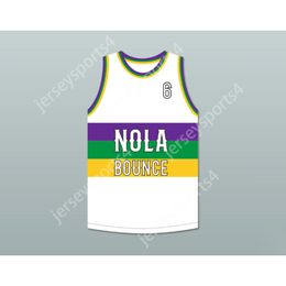 Custom Any Name Any Team HOT BOY RONALD 6 NOLA BOUNCE WHITE BASKETBALL JERSEY All Stitched Size S-6XL Top Quality