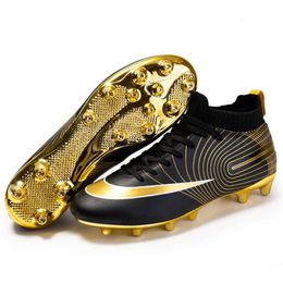 Футбольный ботинок с высоким топом, длинные шипы, сломанные ногти, ботинок с золоты