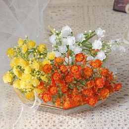 Decorative Flowers 6Pc 42Head Bouquet Artificial Plastic Flower Handmade Babysbreath Fake Plant Gypsophila Floral Arrange Wedding Home Table
