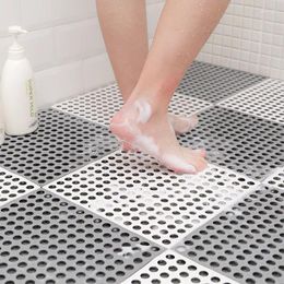 Bath Mats 1 PC Spliceable Mat PVC Bathroom Floor Household Shower Room DIY Hollow Hydrophobic Non-slip