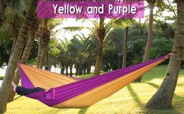 Whole Selling High Quality One Person Assorted Colour Parachute Nylon Fabric Hammock with Strong Rope Outdoor Seating Hammo3061710
