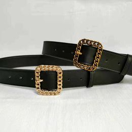 Designer Belt Hot style cowhide chain square buckle decoration jeans belt new belt for women