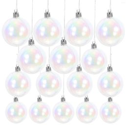 Decorative Figurines 24 Pcs Christmas Balls Plastic Clear Ornament Tree Hanging Decorate Ornaments Xmas The Pet Decorations