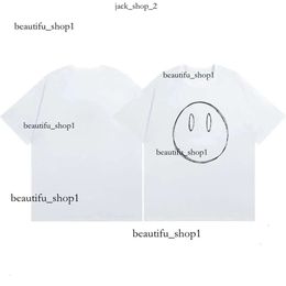 Drawdrew Shirt Brand Designer T Shirt Summer Fear Of Ess T Shirt Smiley Face Letter Print Graphic Loose Casual Short Sleeved T-Shirt Trend Smiling Shirt Draw Shirt 544