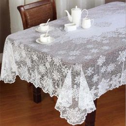 Table Cloth Merry Christmas White Lace Translucent Wedding Decoration Year 2024 Tablecloth Cover For Party Restaurant