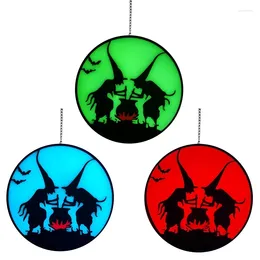 Party Decoration 2024 Halloween Luminous Glass Witch Pendant For Creative Charm Decor Home Festival Backdrop Children Present