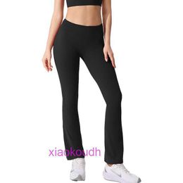 AAA -Designer Lul Lul bequeme Frauen Sport Yoga Hosen schlanker mit hoher Taillenpfirsich -Hebedocke Fitness leicht breite Beine tragen eng