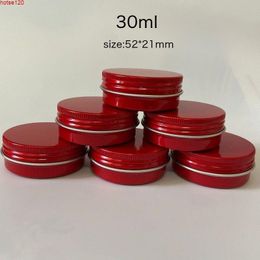 30ml Red DIY Candle Empty Round Small Aluminum Box Metal Tin Cans Beauty Face Hand Foot Cream Refillable Jar Potgoods Fwppg Nvmts