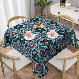 Table Cloth Hippy Floral Design Tablecloth Modern Art Print Protector Birthday Party Cover Vintage Polyester