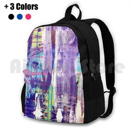 Backpack Lavender Forest Outdoor Hiking Waterproof Camping Travel Abstract Purple Fun Vibrant Patterns