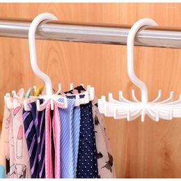 Hooks 20 Ties Rack Necktie Scarf Belt Storage Hanger Adjustable 360 Degree Rotating Holder Home Closet Hanging Organizer