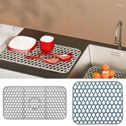 Table Mats Sink Draining Mat Silicone Non Slip Heat Resistant Cuttable Quick Dish Pads For Kitchen Counter Apartment Cafe Store
