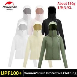 Men's Casual Shirts Naturehike womens sun protection clothing bicycle drive jacket UPF100+ultra light 180g sportswear fishing summer outdoor Q240510