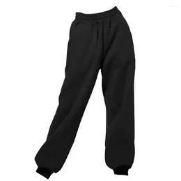 Women's Pants Women Casual Trousers Soft Warm Jogging With Elastic Waist Ankle-banded Design Pockets For Spring Fall Solid