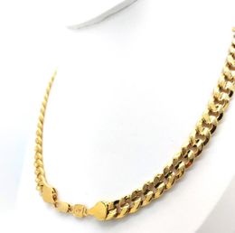 Mens Miami Cuban link Chain Necklace 18K Gold Finish 10mm Stamped Men039s Big 24quot Inch Long Hip Hop5334610