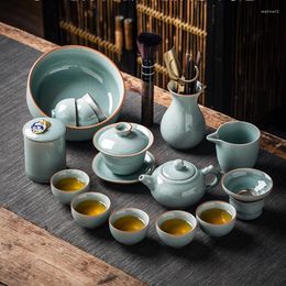Teaware Sets Jingdezhen Chinese Tea Cup Set Pot Gaiwan Kettle Porcelain Luxury Portable Teekomplekt Accessories GPF40XP