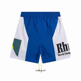 Rhude High end designer shorts for High Street Trendy fashion Contrast Letter Printed Shorts Summer Quick unisex Sports Beach Casual Pants With 1:1 original labels