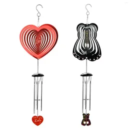 Decorative Figurines Wind Chime Windchime Valentine's Day Gift 360° Rotating Bell Windbell For Mother's Christmas Office Wall Window