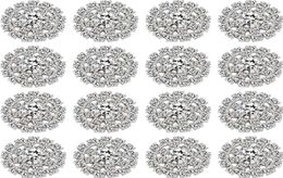 50 Pieces Rhinestone Embellishments Flatback Silver Rhinestone Jewelry Flower Crystal Button Accessory for DIY Jewelry Making Wedd3187541