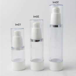 20 x 15ml 30ml 50ml portable Airless Pump Bottle 1 oz Refillable Cosmetic Container PP Packaging Qicra