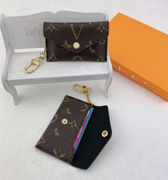 985 Luxury Designer keychain Fashion Womens Mini Wallet High Quality Genuine Leather Men Coin Purse Colour Wallets Holder8819068